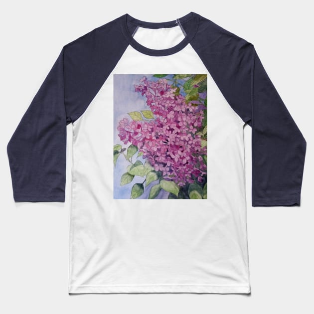 Lilacs watercolour painting Baseball T-Shirt by esvb